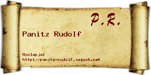 Panitz Rudolf névjegykártya